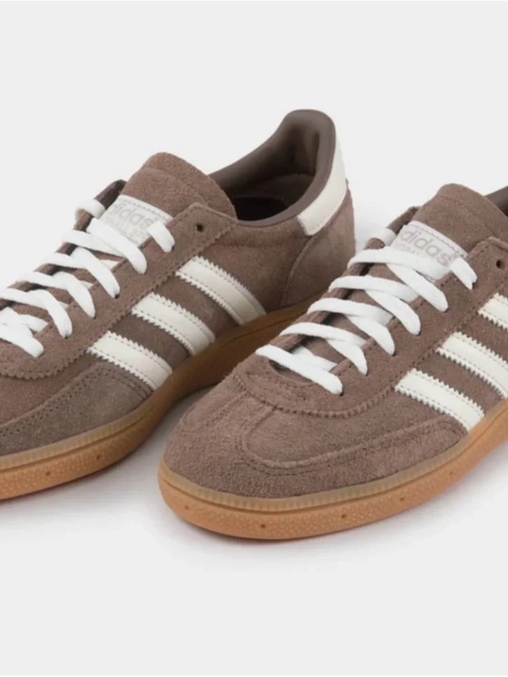 adidas handball Spezial Suede Sneaker in Brown and White with Gum Sole - Picture 2 of 5